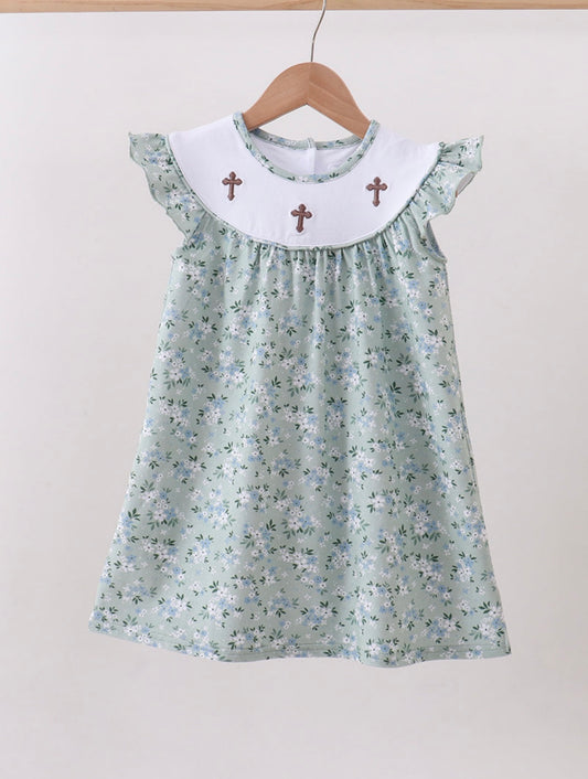 Girl Floral Cross Dress