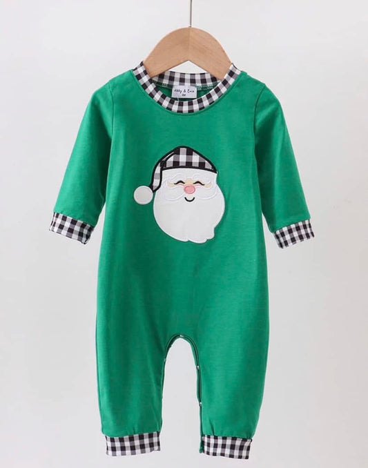 Boys Green Santa Romper