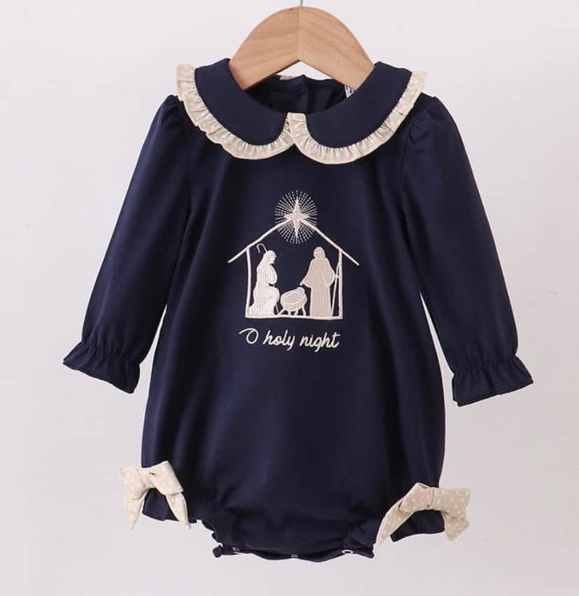 Girl Navy Nativity Bubble