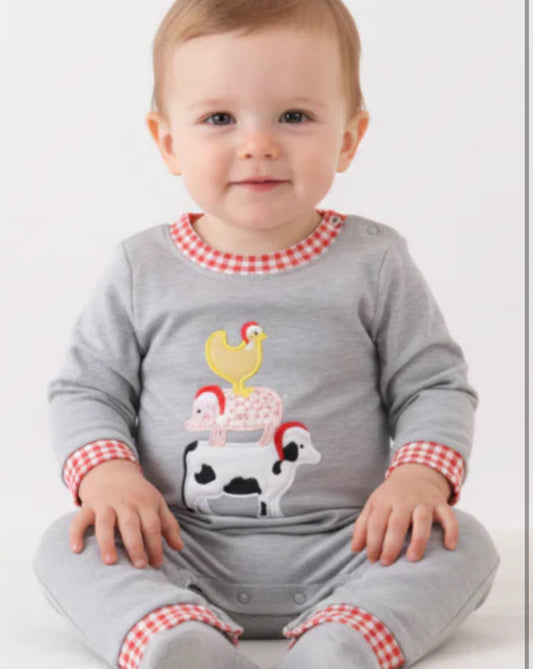 Boys Santa Farm Romper