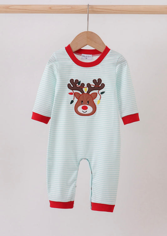 Boys Reindeer In Lights Romper