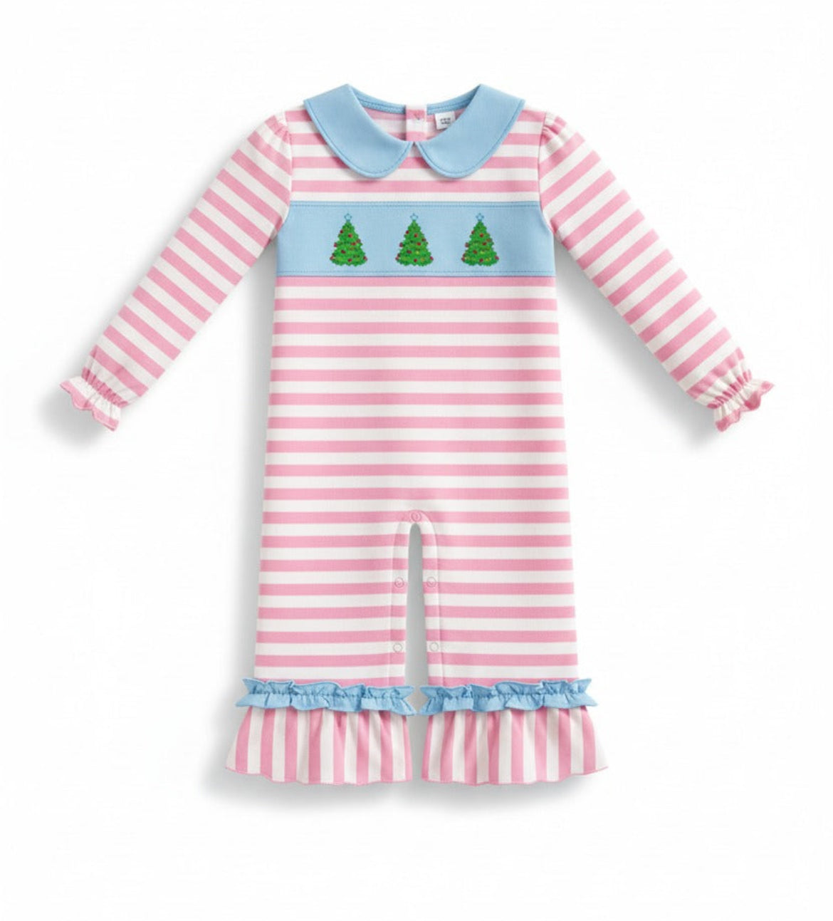 Girl Blue Christmas Romper