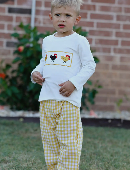 Boys Smocked Chicken Pant Set