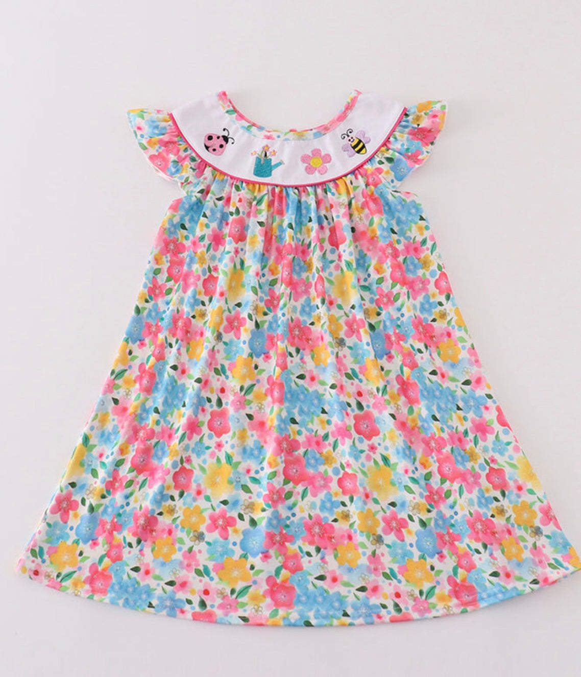 Girl Spring Floral Dress Embroidered