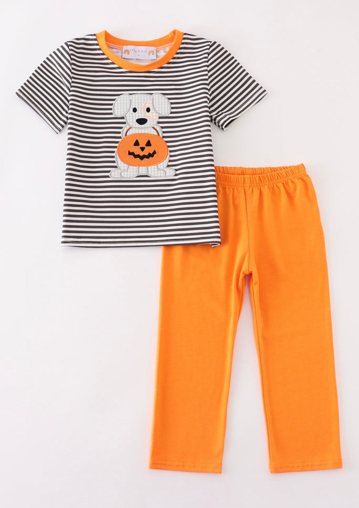 Boys Halloween Fall Pumpkin Dog Pant Set New Albany