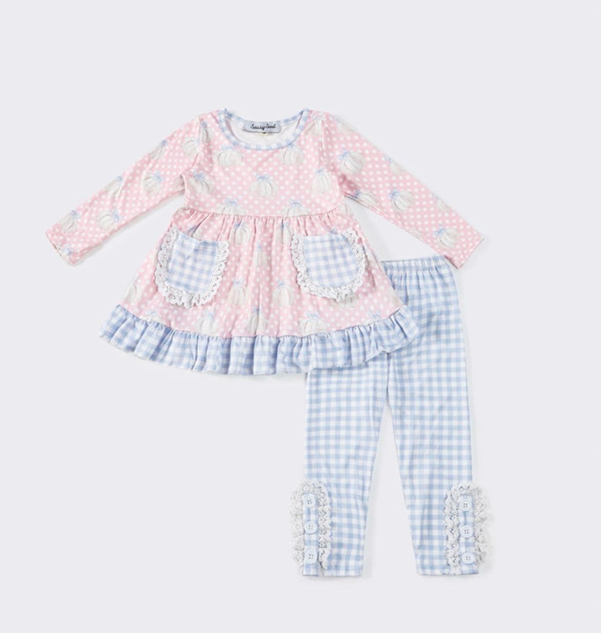 Girl Gingham Pumpkin Pant Set