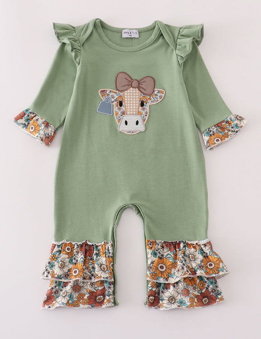Girl Cow Romper