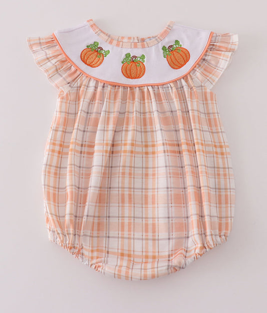 Girl Plaid Pumpkin Bubble