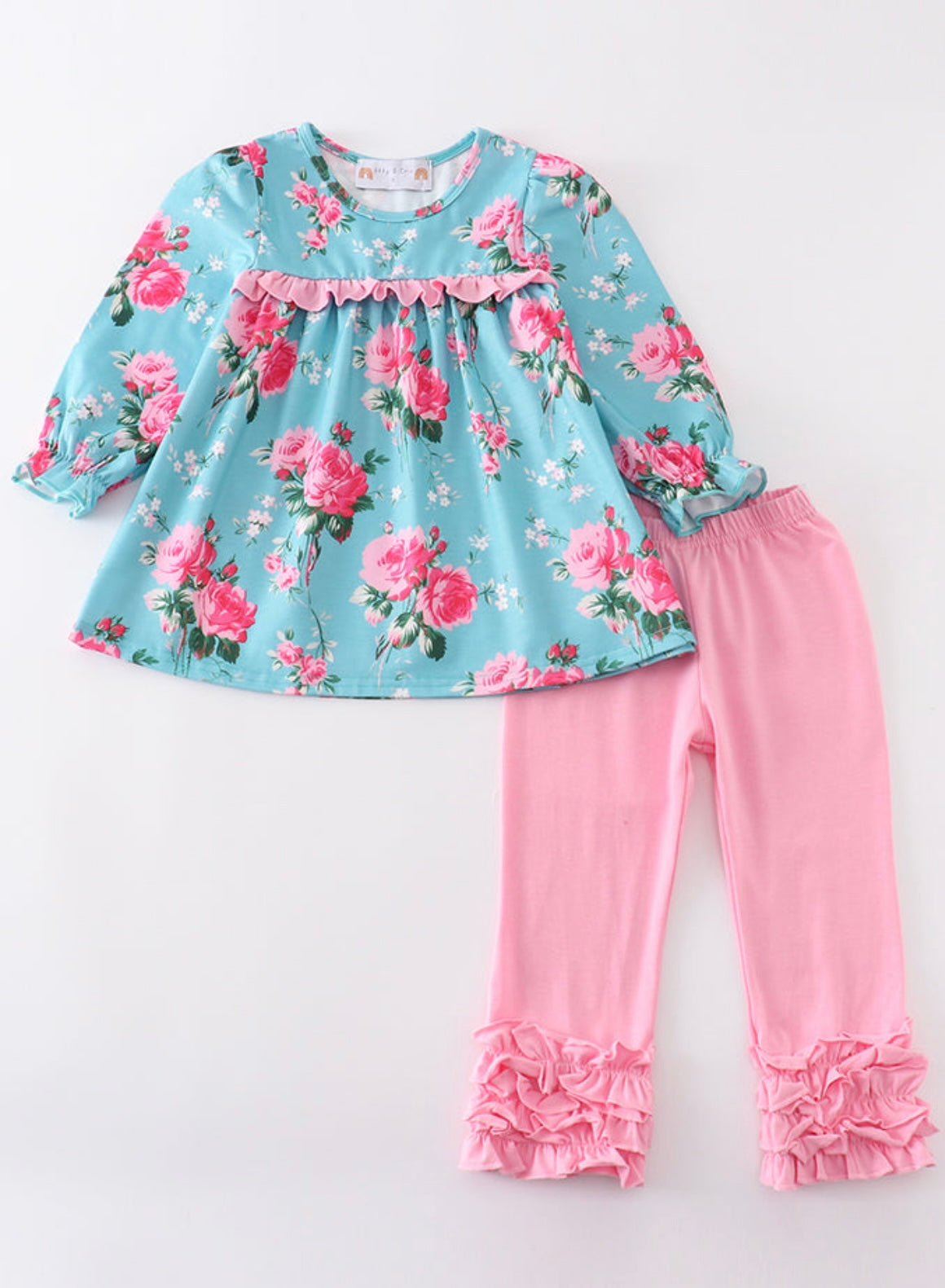 Girl Mint Floral Pant Set