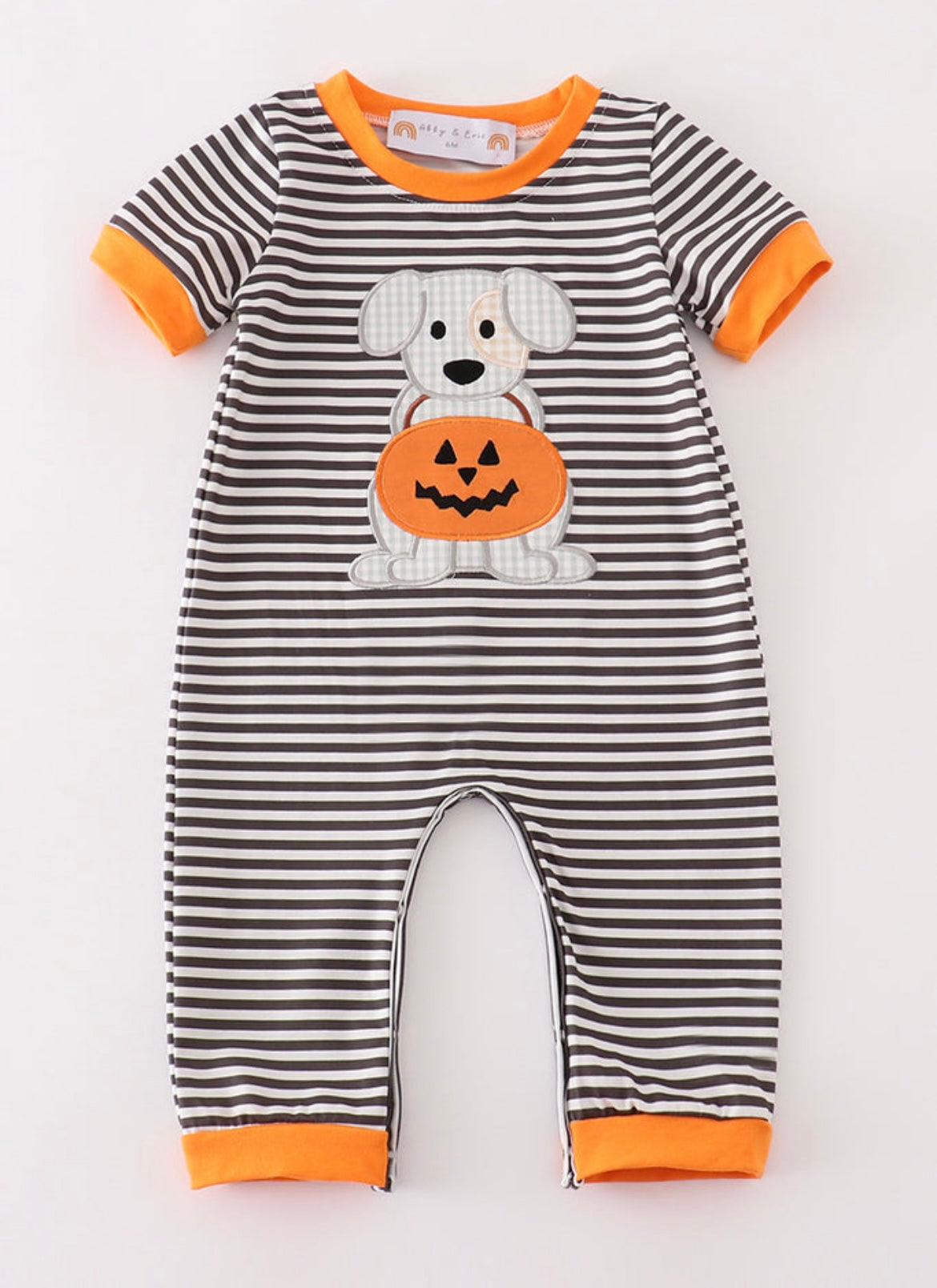 Boy Halloween Pumkin Dog Romper New Albany