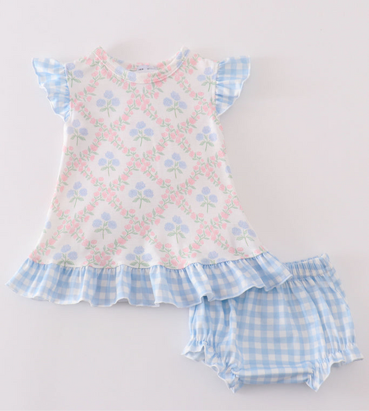 Girl Hydrangea Diaper Set