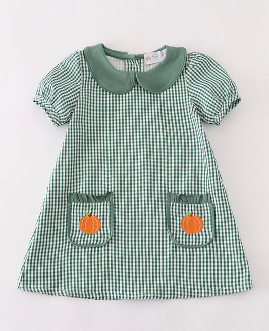 Girl Gingham Pumpkin Dress