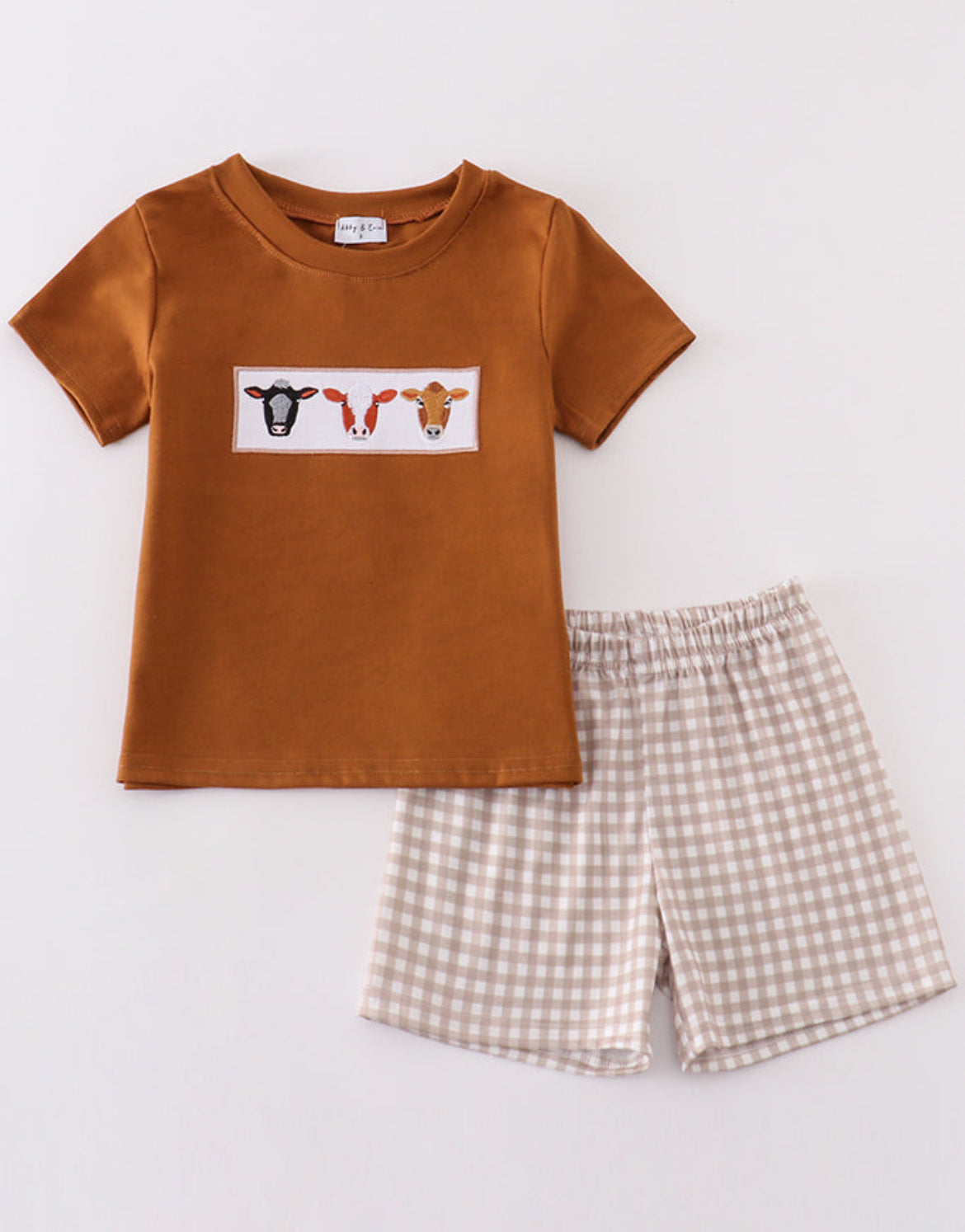 Boy Brown Cow Short Set