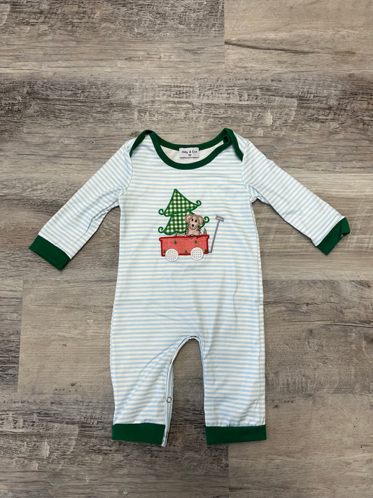 Boy Christmas Dog Romper