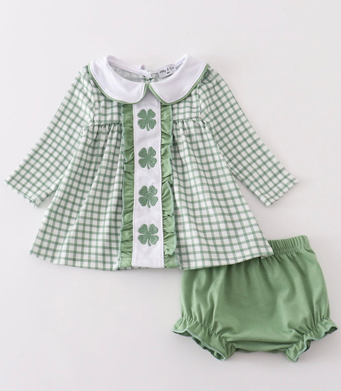 Girl Lucky Clover Green Diaper Set