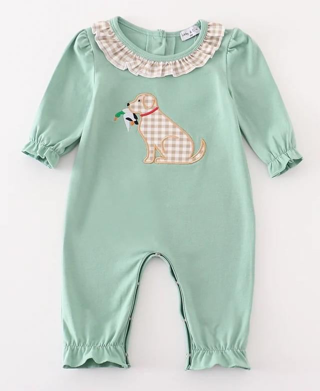 Girl Duck Dog Romper