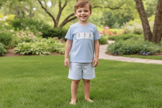 Boys Smocked Peter Rabbit Short Set