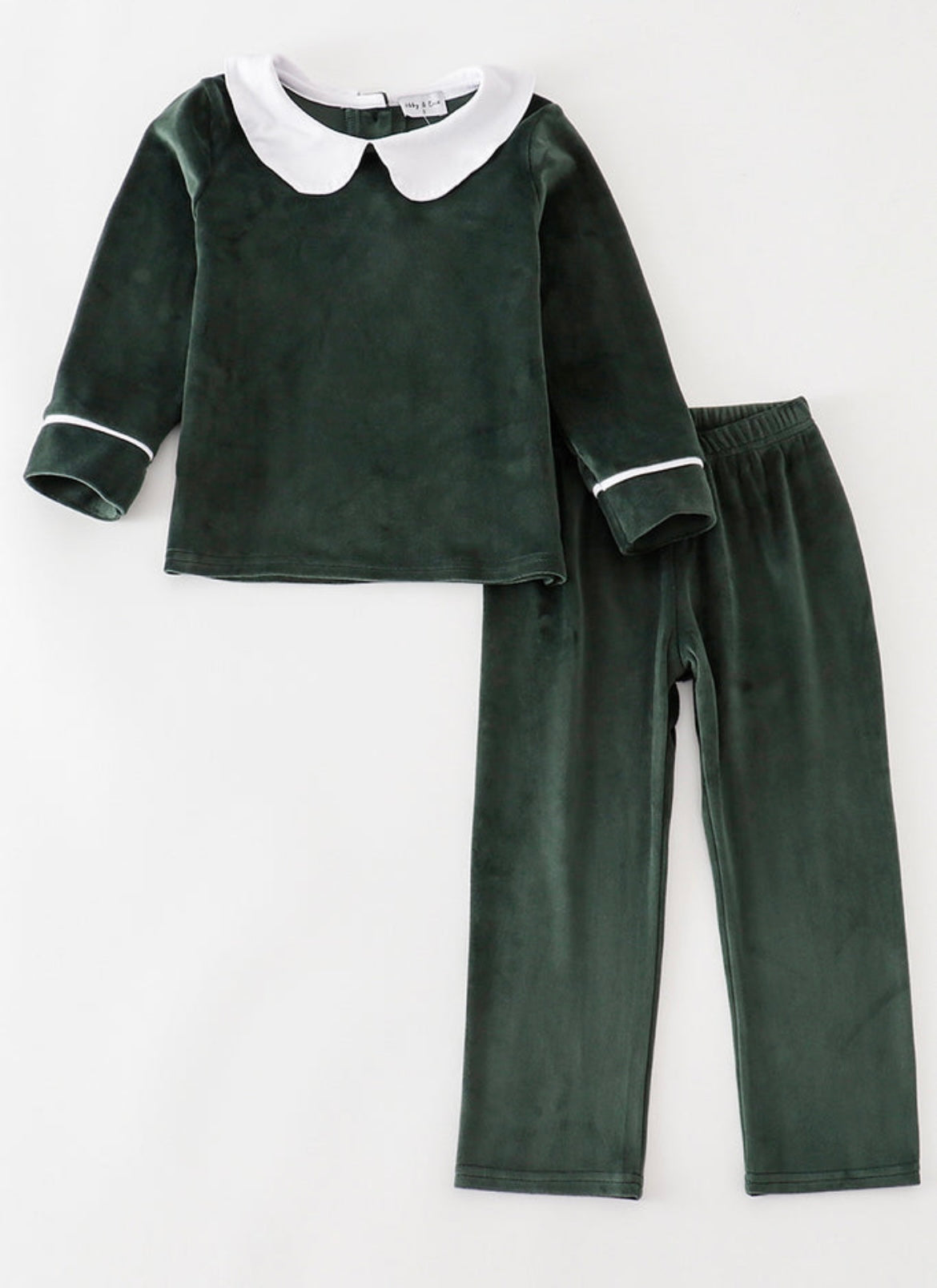 Boys Green Velvet Christmas Pant Set New Albany