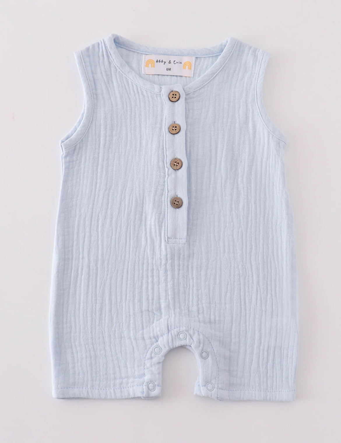 Boy Blue Muslin Romper