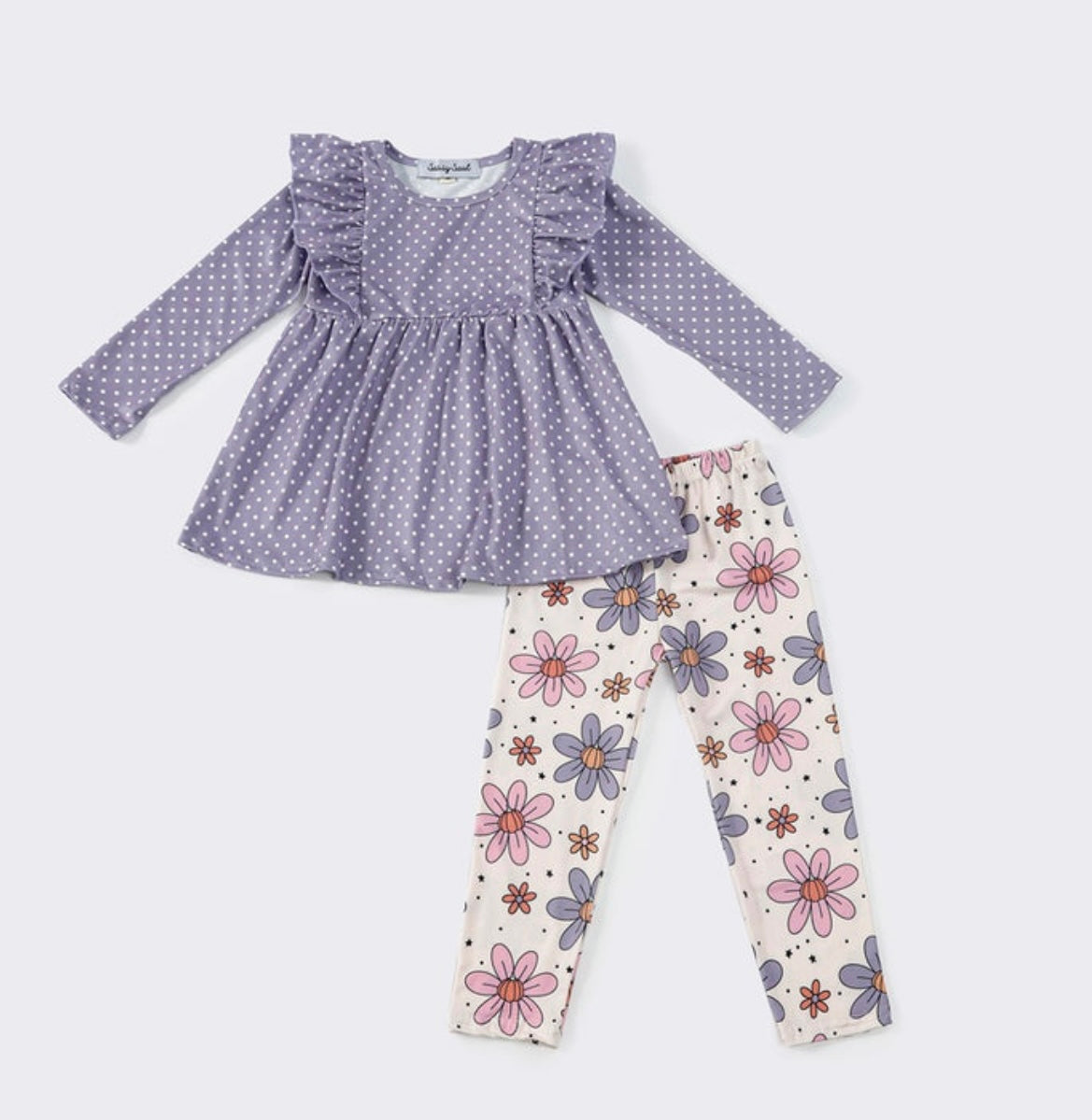 Girl Purple Floral Pant Set