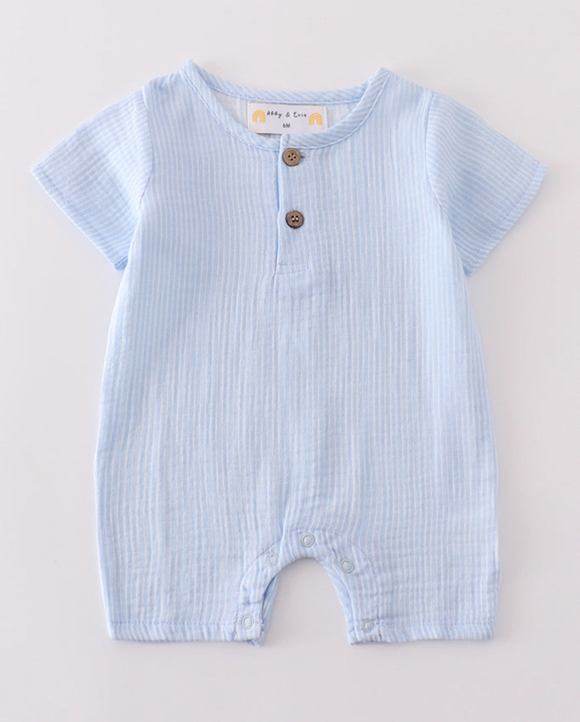 Boy Blue Short Sleeve Muslin Romper