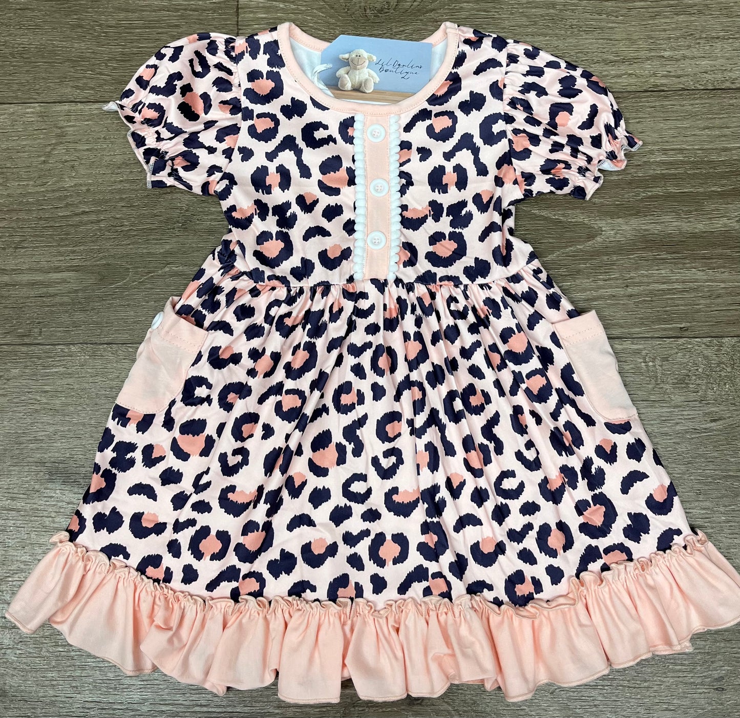 Girl Peach Cheetah Dress