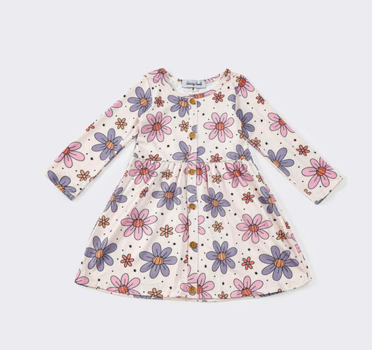 Girl Purple Floral Dress