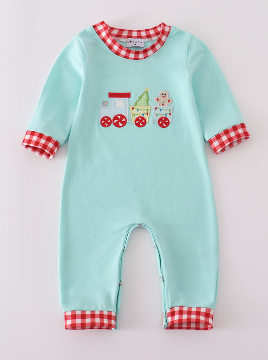 Boys Christmas Train Romper