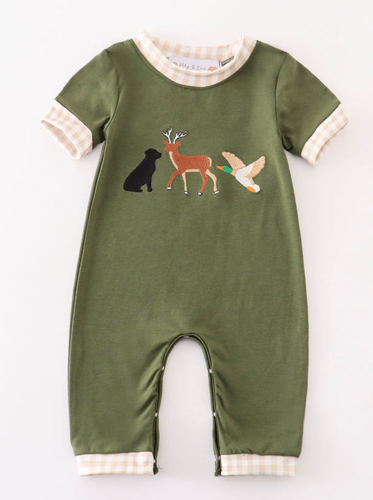 Boy Dog Deer Duck Romper