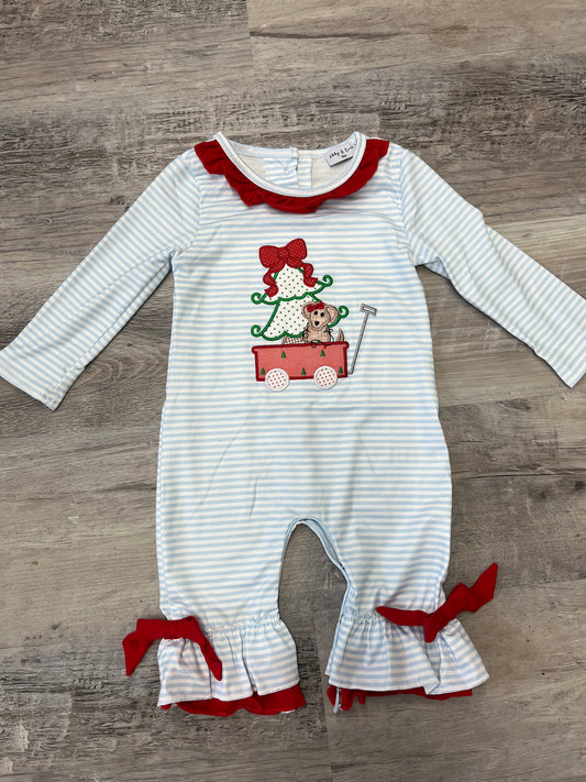 Girl Christmas Dog Romper