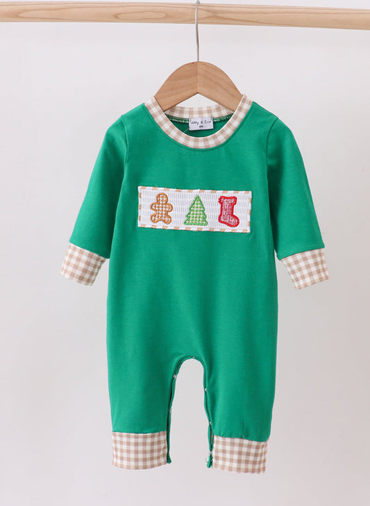 Boys Gingham Christmas Romper