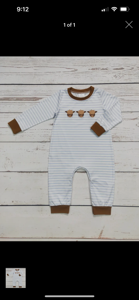 Boy Longhorn Cow Romper