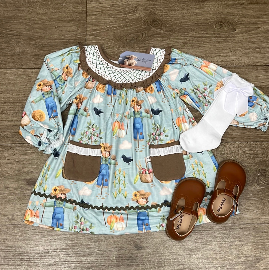 Girls Smocked Scarecrow Dress