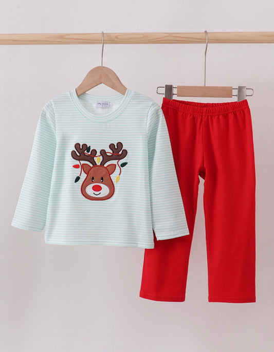 Boys Reindeer Christmas Light Set