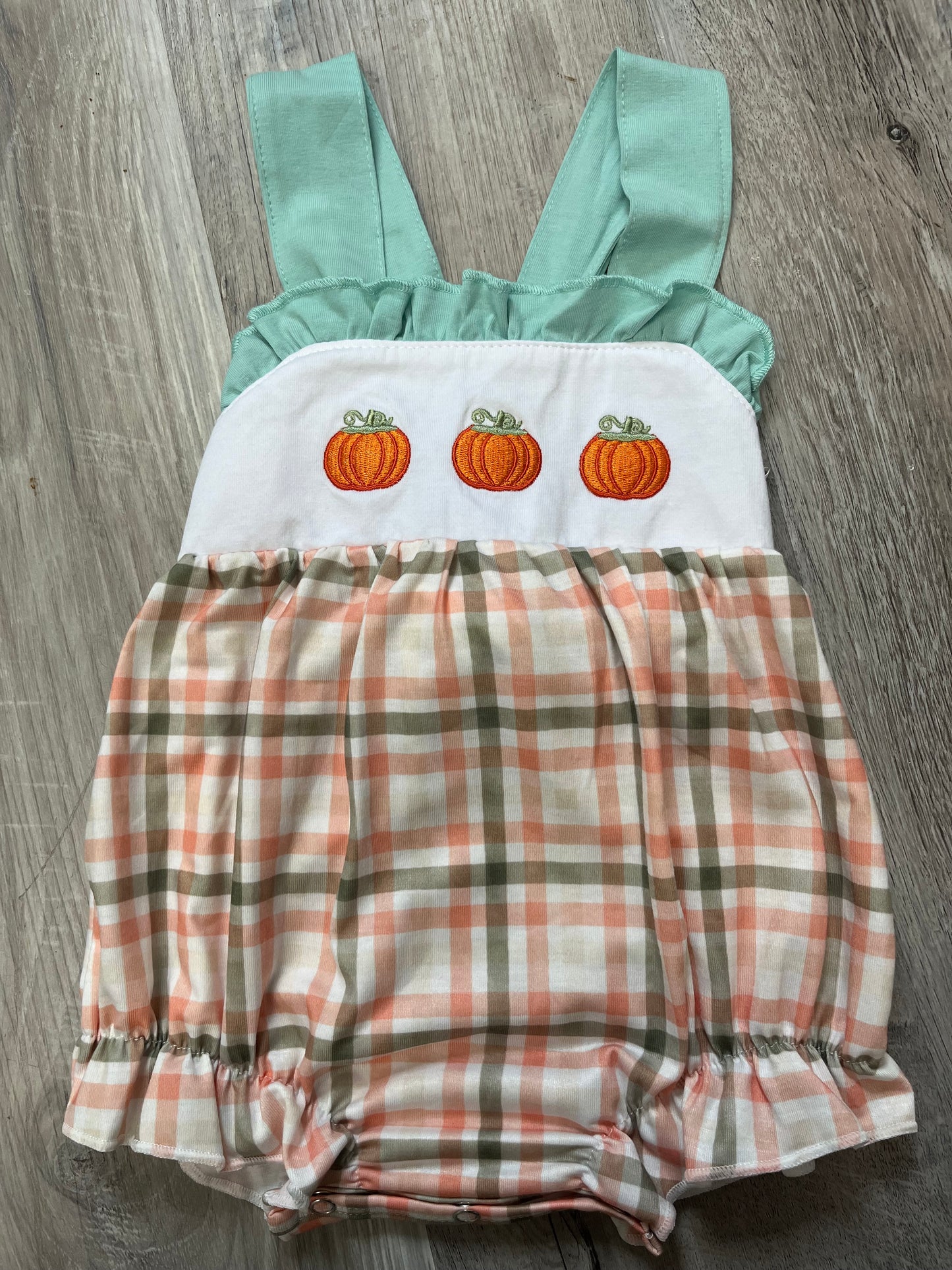 Girl Tie Pumpkin Romper