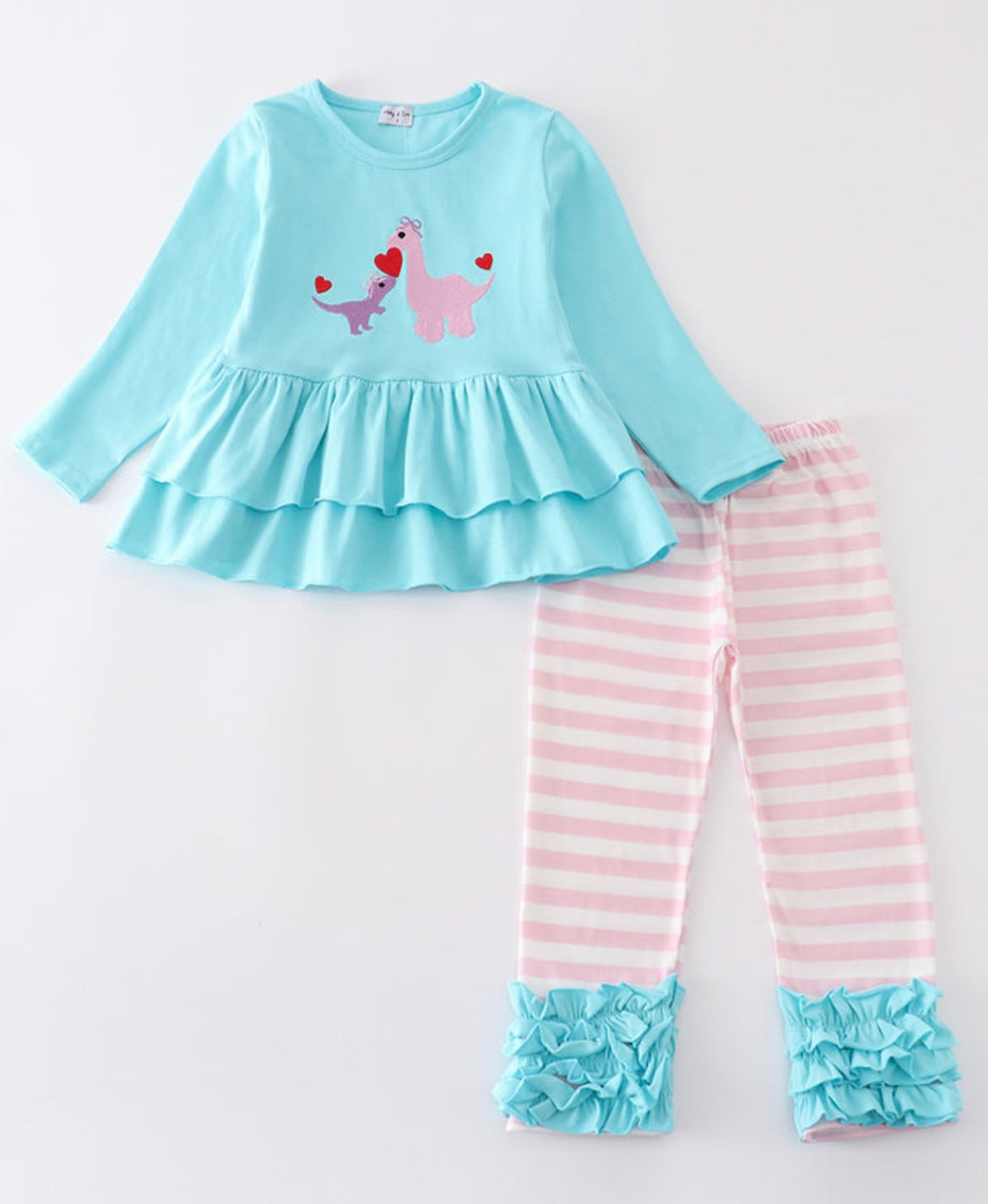 Girl Dino Heart Pant Set