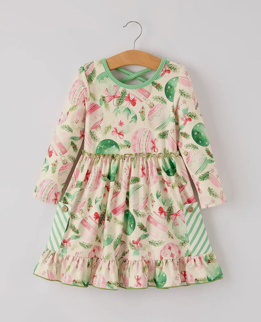 Girl Vintage Pastel Christmas Dixie Dress