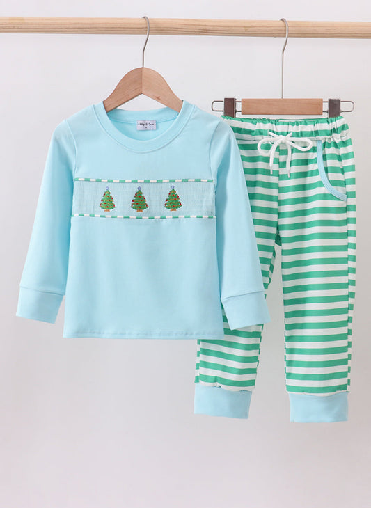 Boys Blue Christmas Pant Set
